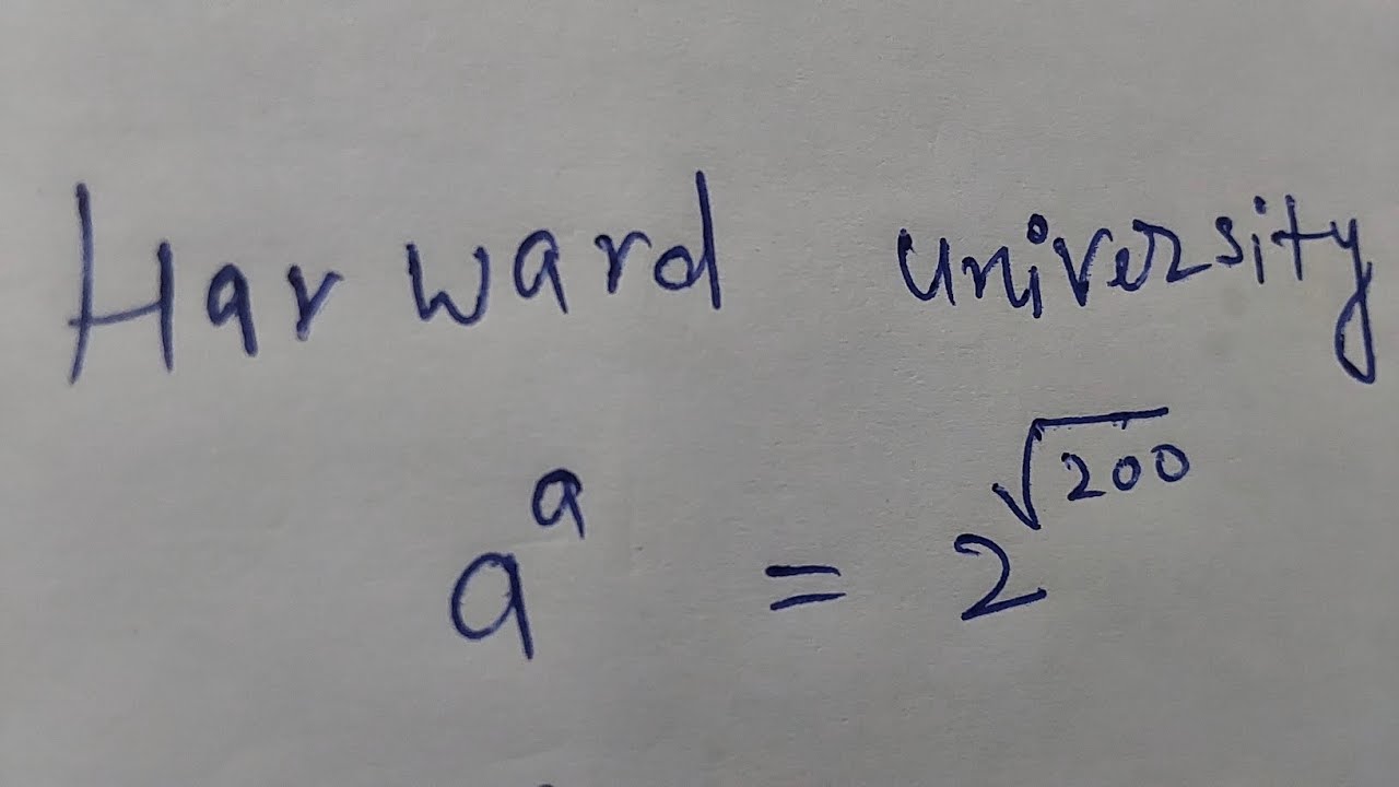 Harvard University Entrance Exam Question 
