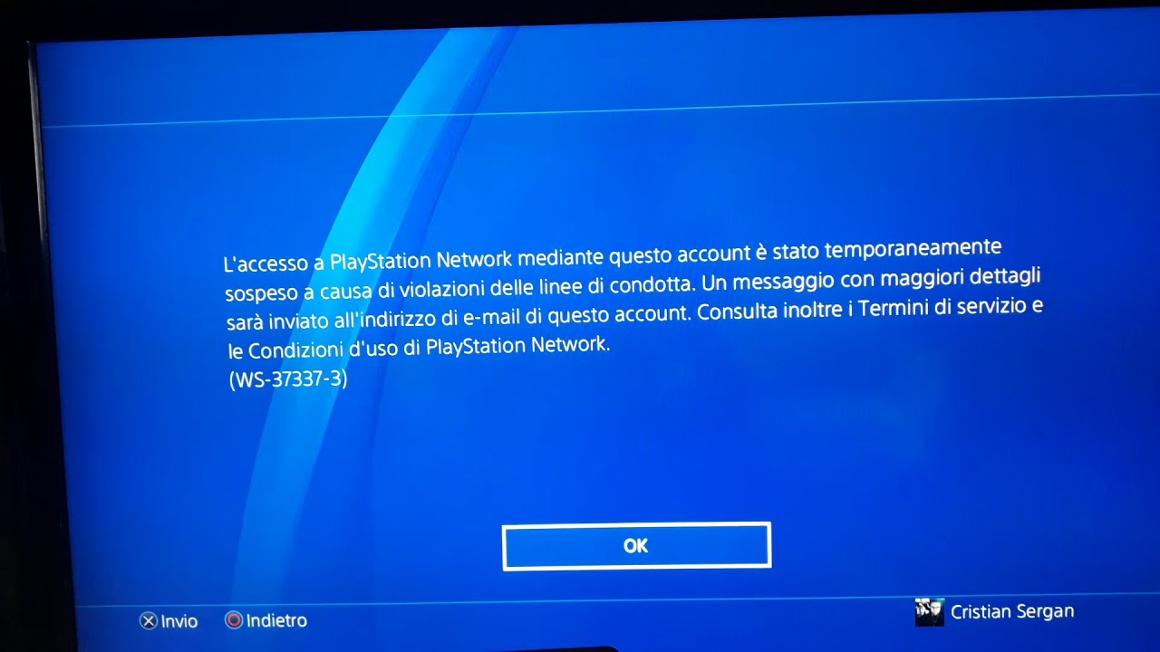 Mi hanno bannato l'account di PlayStation