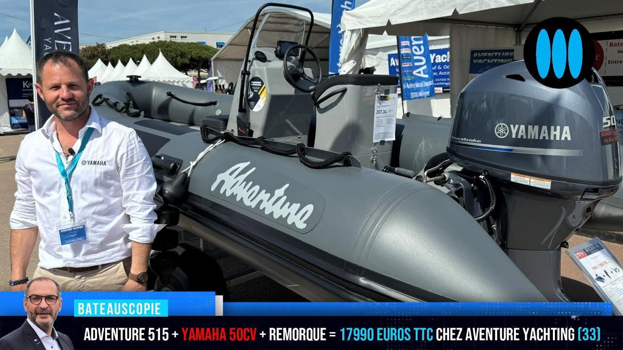 Adventure 515 + Yamaha 50cv + remorque = 17990 euros TTC chez Aventure Yachting (33)