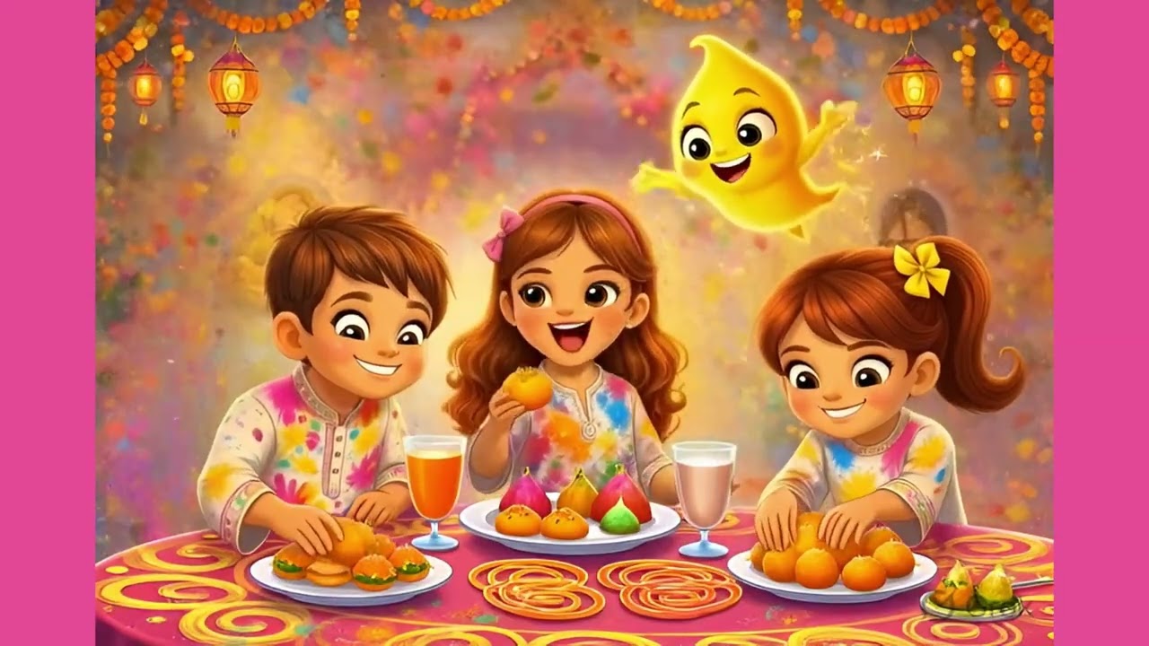 Happy Holi Kids! 🌈 Fun Holi Celebration with Colors, Sweets & Spark | Let’s Learn With Glory