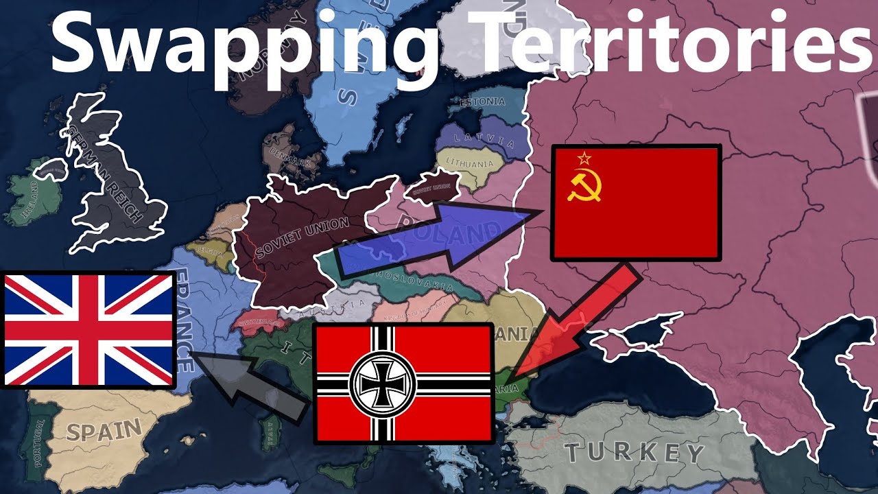 What If Germany USSR And Uk Had Swapped Territories ? Hoi4 timelapse