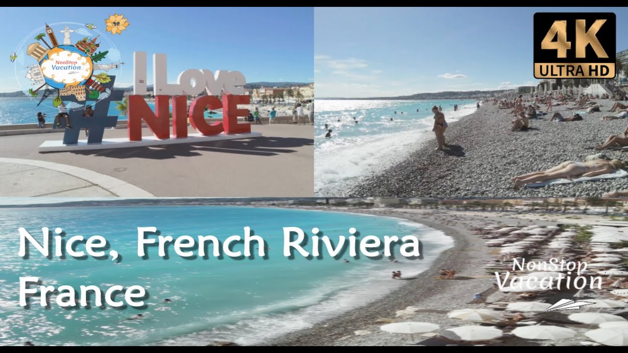 Nice Beach Walk 🇫🇷 | French Riviera | France - Travel Walk Tour [4K]