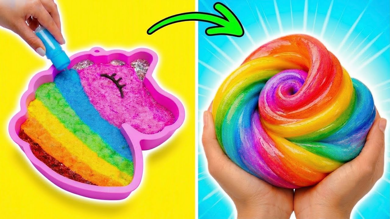 Slime Pelangi DIY! 🌈✨ Cara Mudah Bikin Fidget Toys Seru di Rumah
