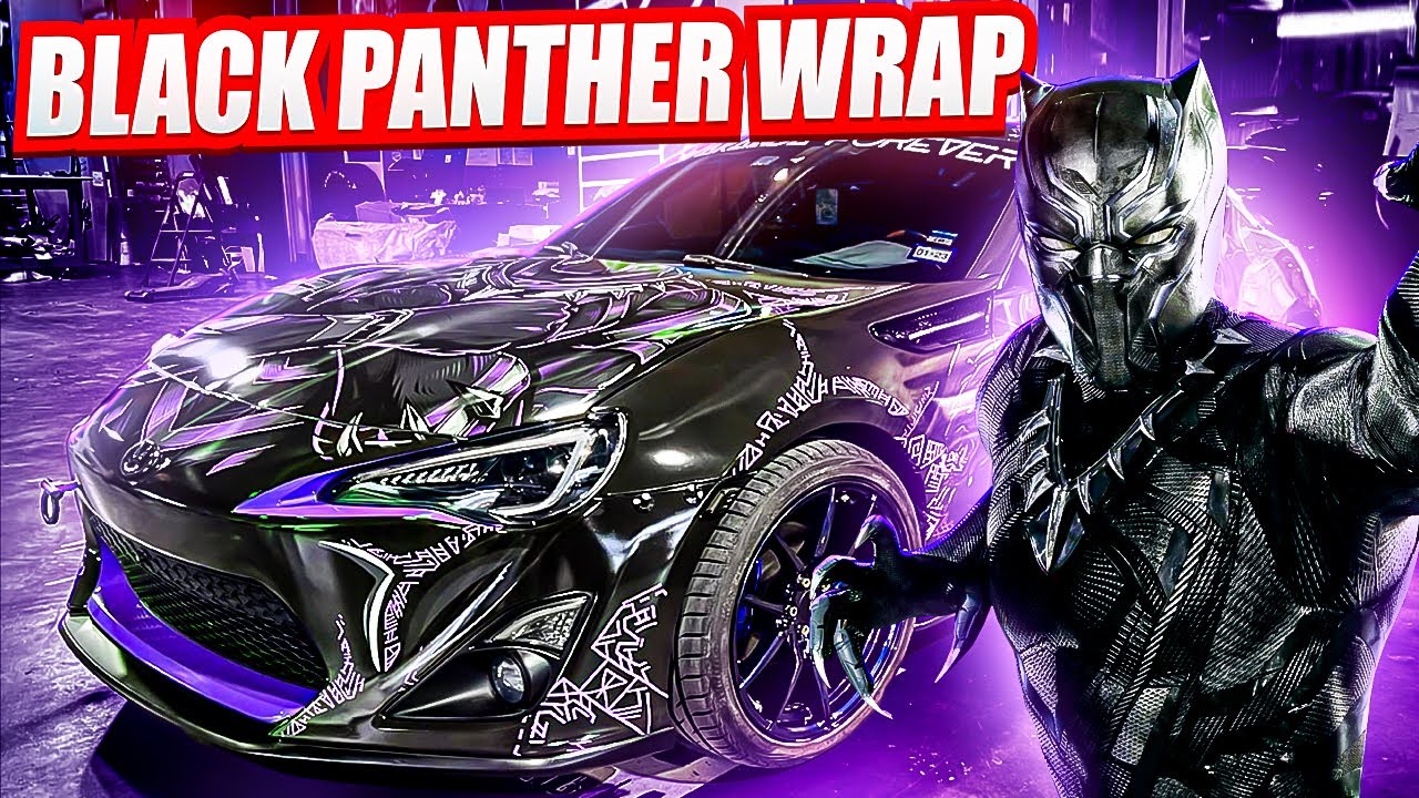 INSANE BLACK PANTHER VINYL WRAPPED FRS!!!! *WATCH TIL END*