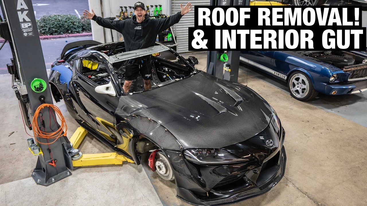 Building My Supra into a Competition Drift Car Ep.2 - Interior Strip & Roof Removal