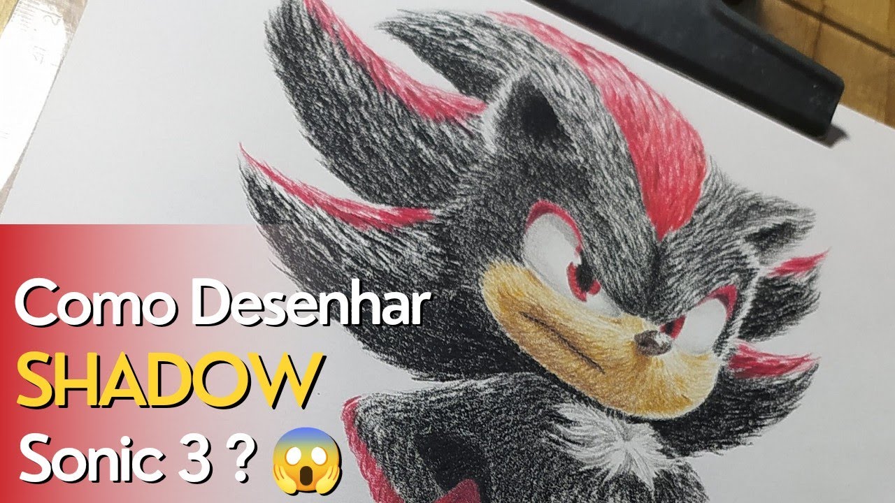 Como desenhar Shadow de Sonic 3 o filme | How to draw Shadow of Sonic 3 the muvie