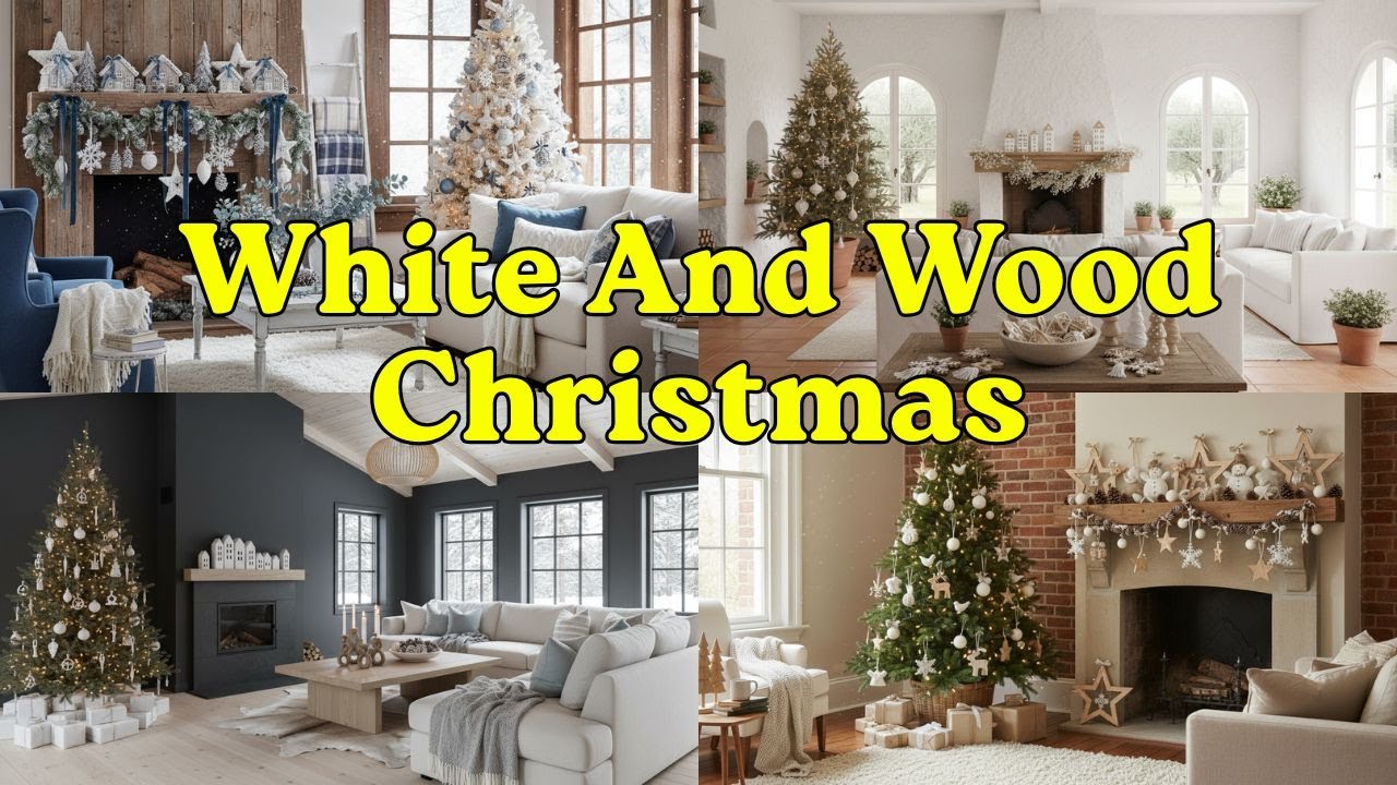 White and Wood Christmas Decorations | Cozy, Minimal & Elegant Holiday Home Ideas 2025