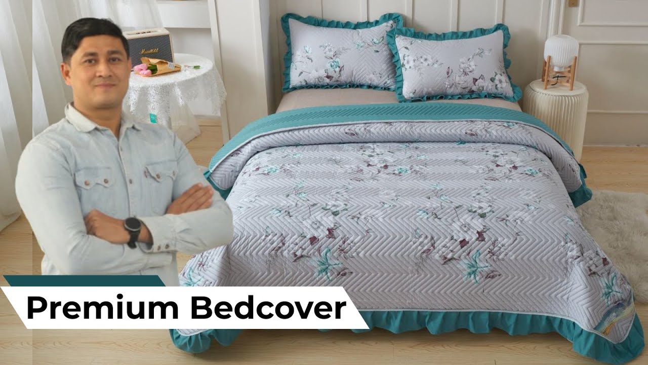 Ultrasonic Imported Primium Bedcover Wholesale Market Supplier #msbulkstock #bedcover #homegagdets