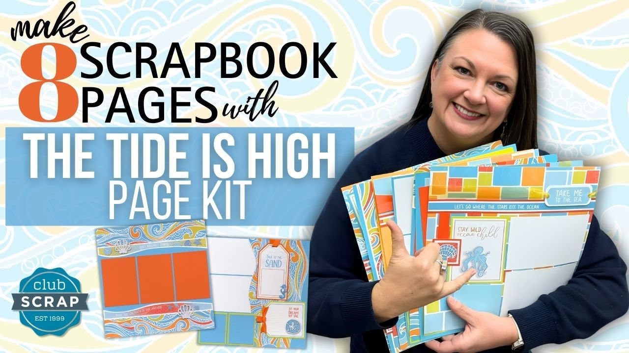 🌊 The Tide is High Scrapbook Workshop | Create 8 Stunning Beach-Themed Pages!