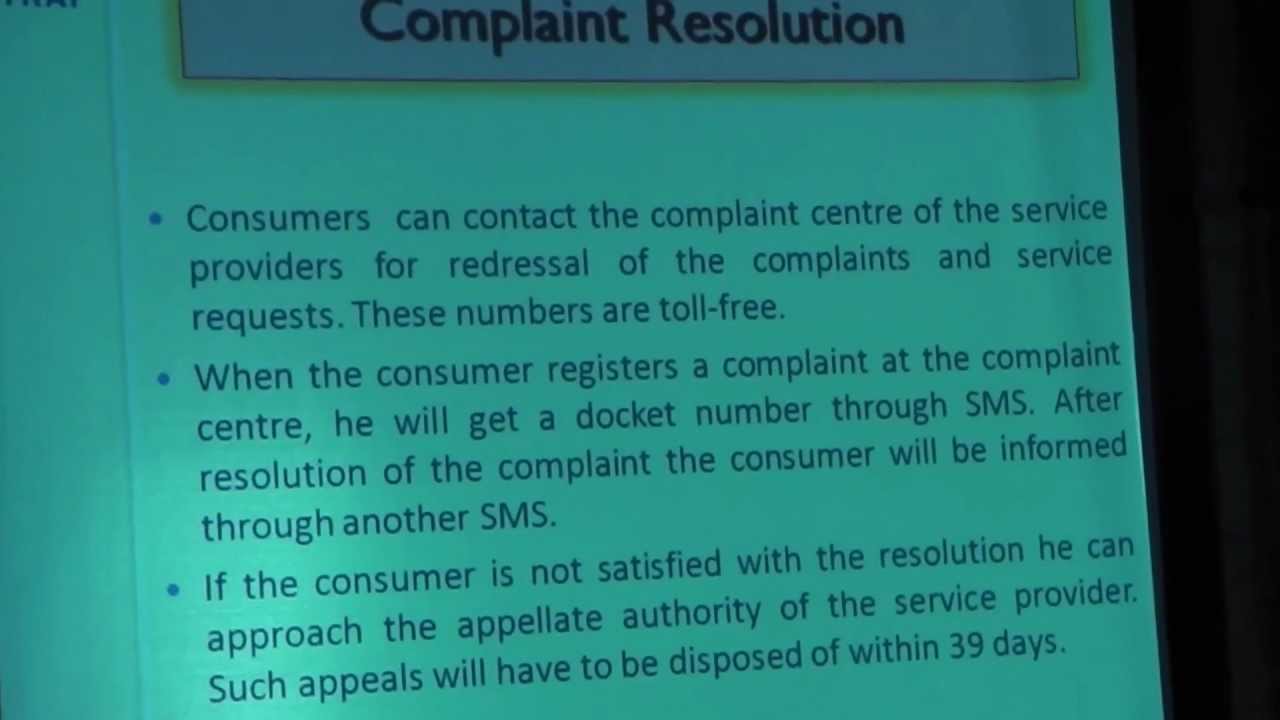 Shri Arvind Sinha, Advisor TRAI Bhopal MP Circle showing presentation to consumers.