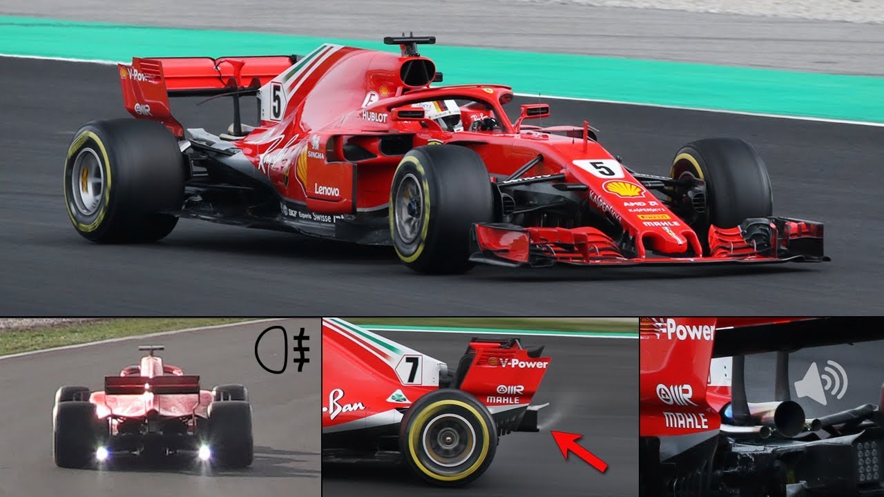 Ferrari SF71H F1 2018 In Action - Strange Test Lights, Rear Smoke, Wastegates Opening & More!