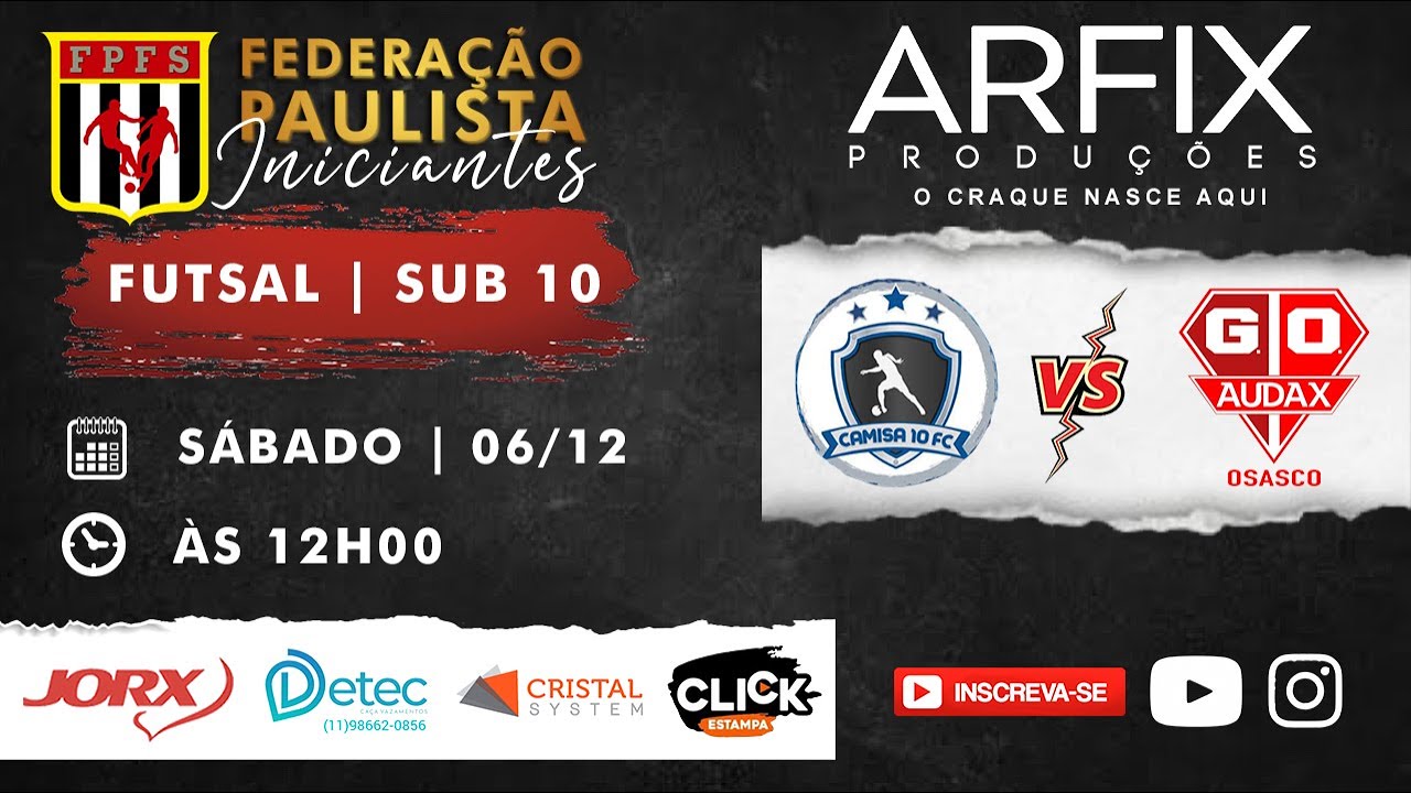 CAMISA 10 x AUDAX - FUTSAL | SUB 10