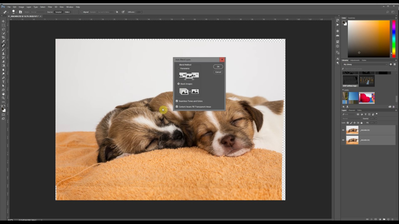 Auto-Align and Auto-Blend layers in Photoshop