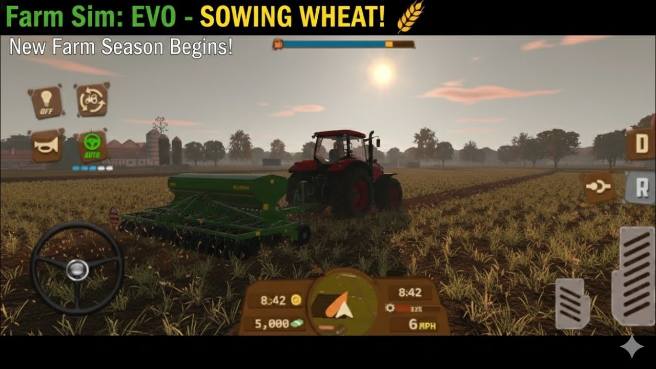 Farm Sim: EVO Now sow wheat seeds in that field.
