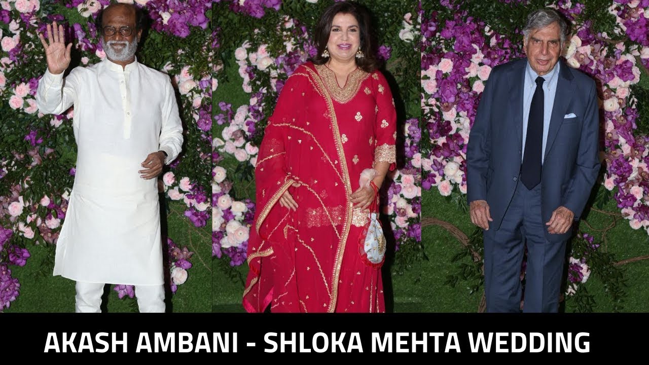 Ratan Tata, Rajinikanth And Farah Khan's GRAND ENTRY At Akash Ambani-Shloka Mehta Wedding 2019
