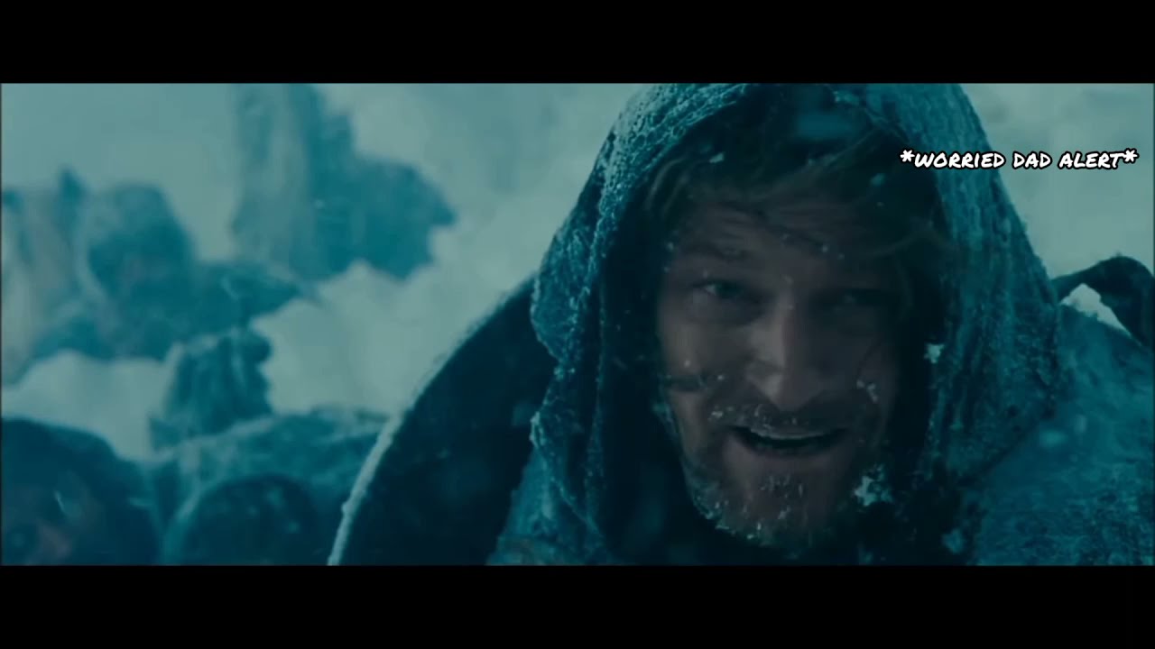 Aragorn and Boromir being the hobbit dads for five minutes straight.