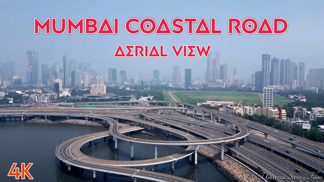 Mumbai Coastal Road Aerial View by Drone [4K] 