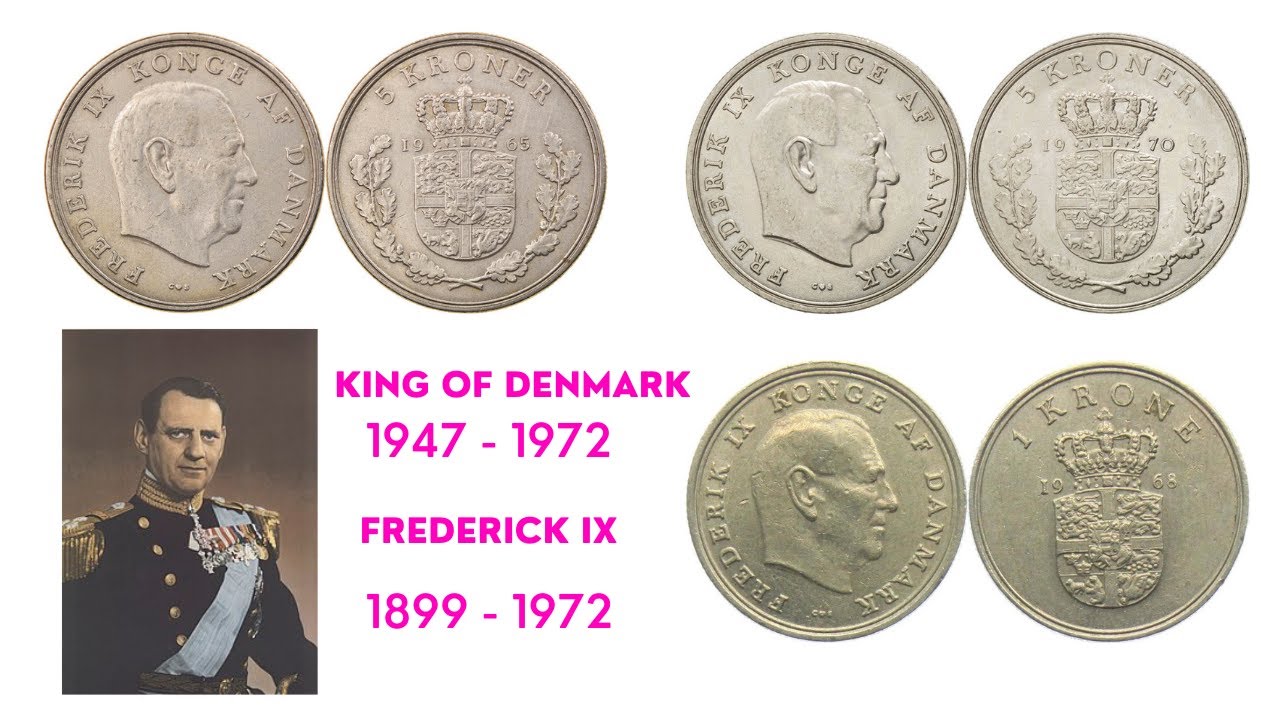 Coins from -  Denmark - Frederik IX 1965, 1968, 1970