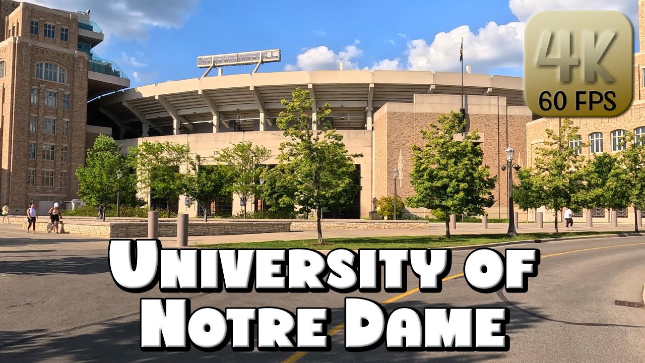 Driving Around University of Notre Dame Campus in 4k Video