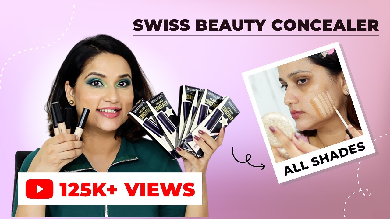 Swiss Beauty Liquid Concealer Swatches | Conceal Dark Circles & Pigmentation | Monica India