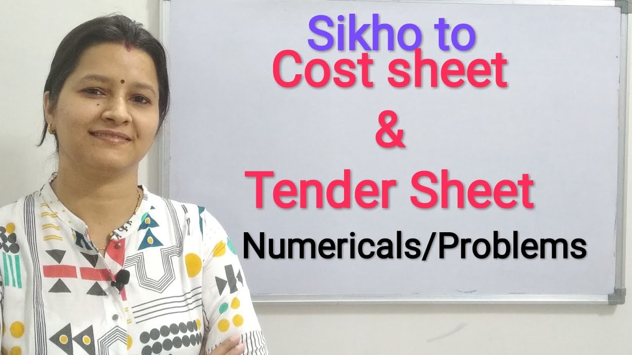 Tender Sheet Part-1 I COST & MANAGEMENT ACCOUNTING I NAMRATA MAAM I