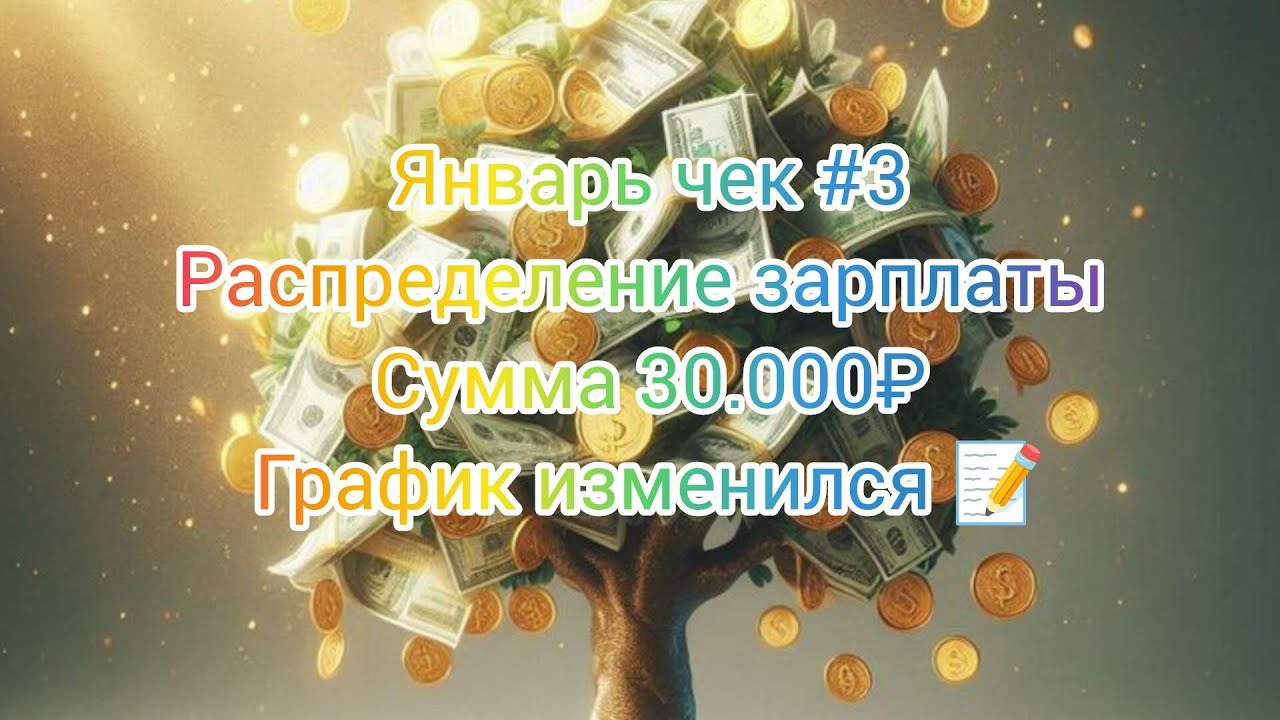 Январь чек #3// Сумма 30.000₽// График распределения изменился 📝