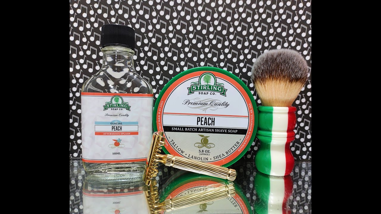 Fatip Piccolo Storto, Stirling Peach soap and aftershave