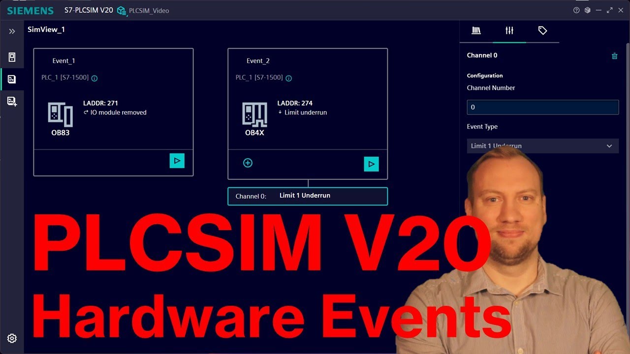 TIA Portal: PLC Simulation Harrdware Events (PLCSIM S7-1500 V20)