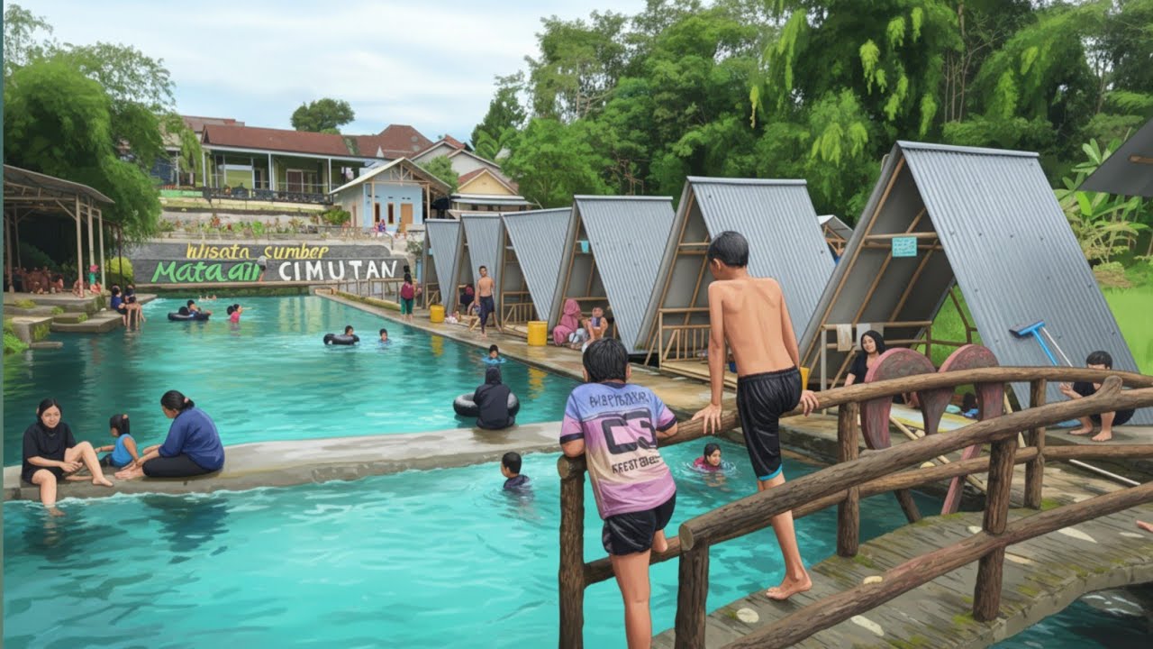 Wow mantap Bikin Ketagihan,,Berenang Di Air Jernih Dan Berlimpah Mata Air Cimutan Kasomalang