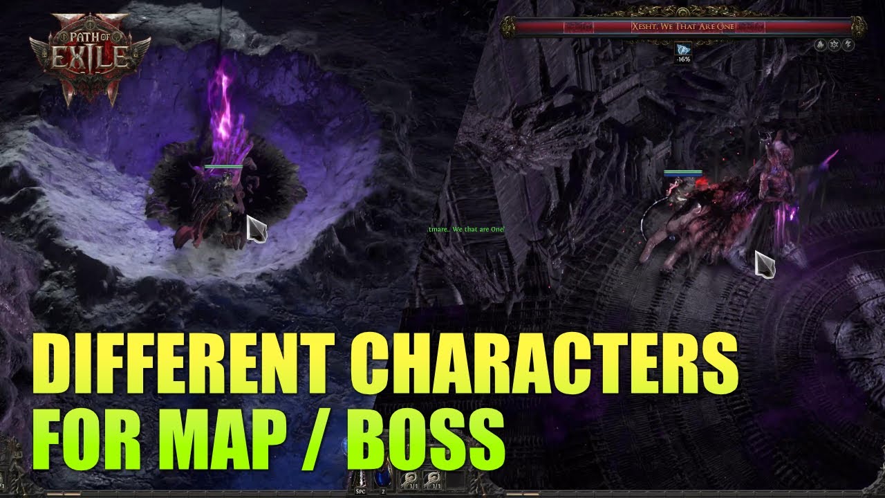 POE2: Use different characters for mapping / bossing in Twisted Domain