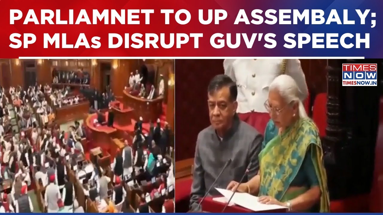 High Drama In UP Assembly As SP MLAs Disrupt Governor&rsquo;s Address, Raises Slogans During Speech