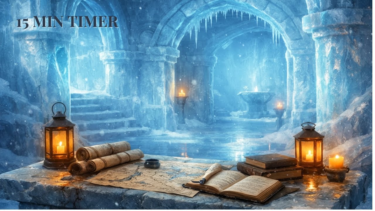 Explorer’s Realm | Ice Ruins Focus Timer – 15 Minutes