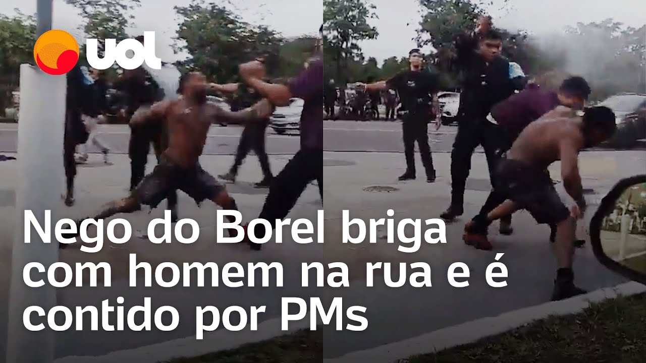 Nego do Borel troca socos com homem na rua e &eacute; contido por PMs