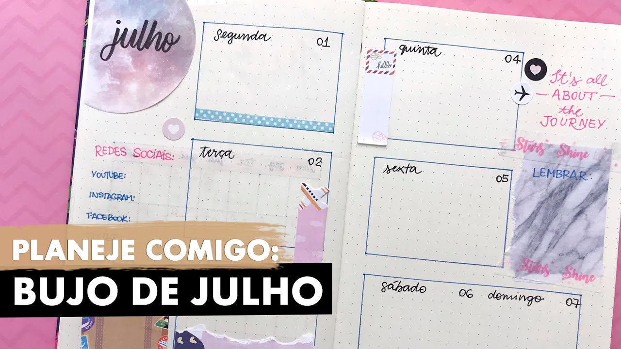BULLET JOURNAL DE JULHO: FÉRIAS!! ✈️| Marina Viabone