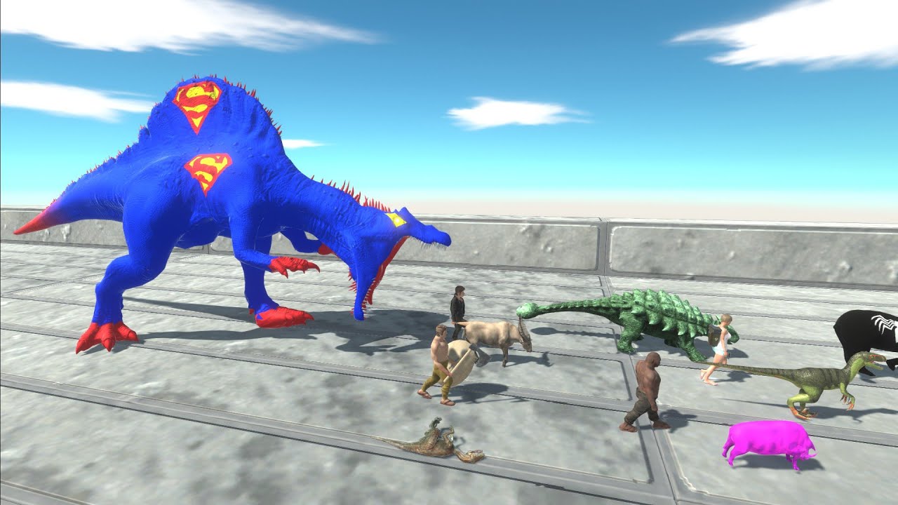 Escape from SUPERMAN SPINOSAURUS - Animal Revolt Battle Simulator Escape from Monster