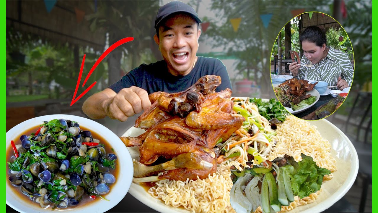 Back to Koun Damrei Village, My Father's farm! New Restaurant, Yummy and Fresh all Khmer Food Style.