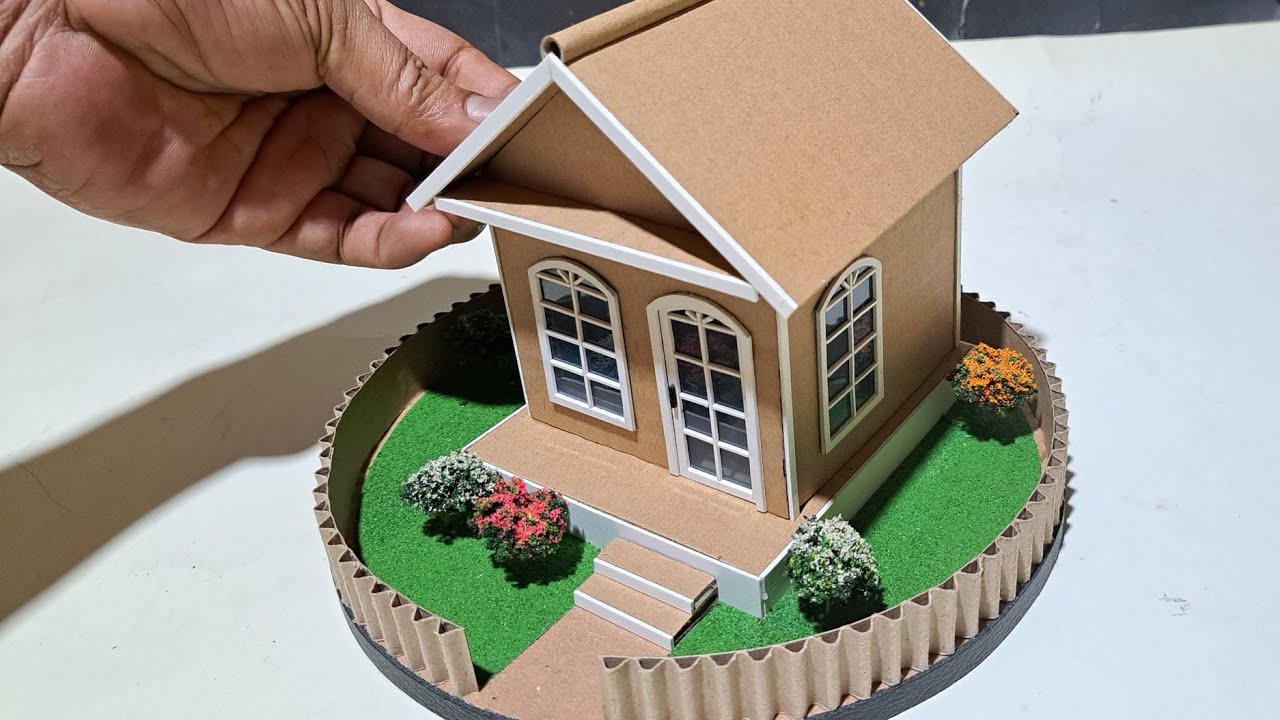 CARA MEMBUAT MINIATUR RUMAH DARI KARDUS #80 RUMAH MUNGIL