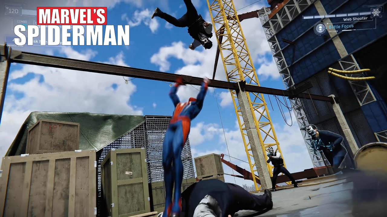 Marvel's Spiderman Remastered - Fight at Fisk Construction | Fight with Demons [2K60FPS]