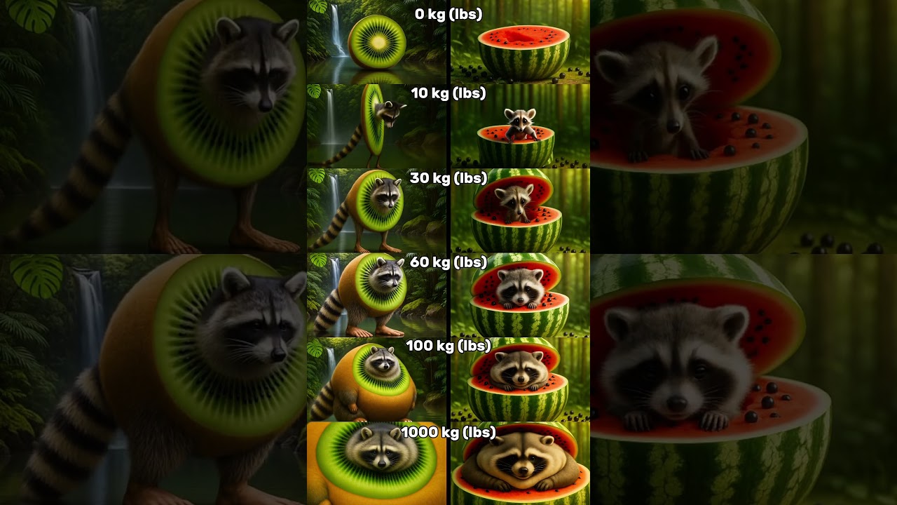 Pi Pi Kiwi & Raccooni Watermelunni Weight Evolution | Italian Brainrot