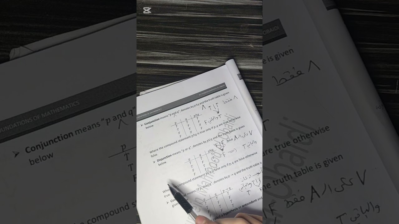 اساسيات جدول الصدق اسس الرياضيات