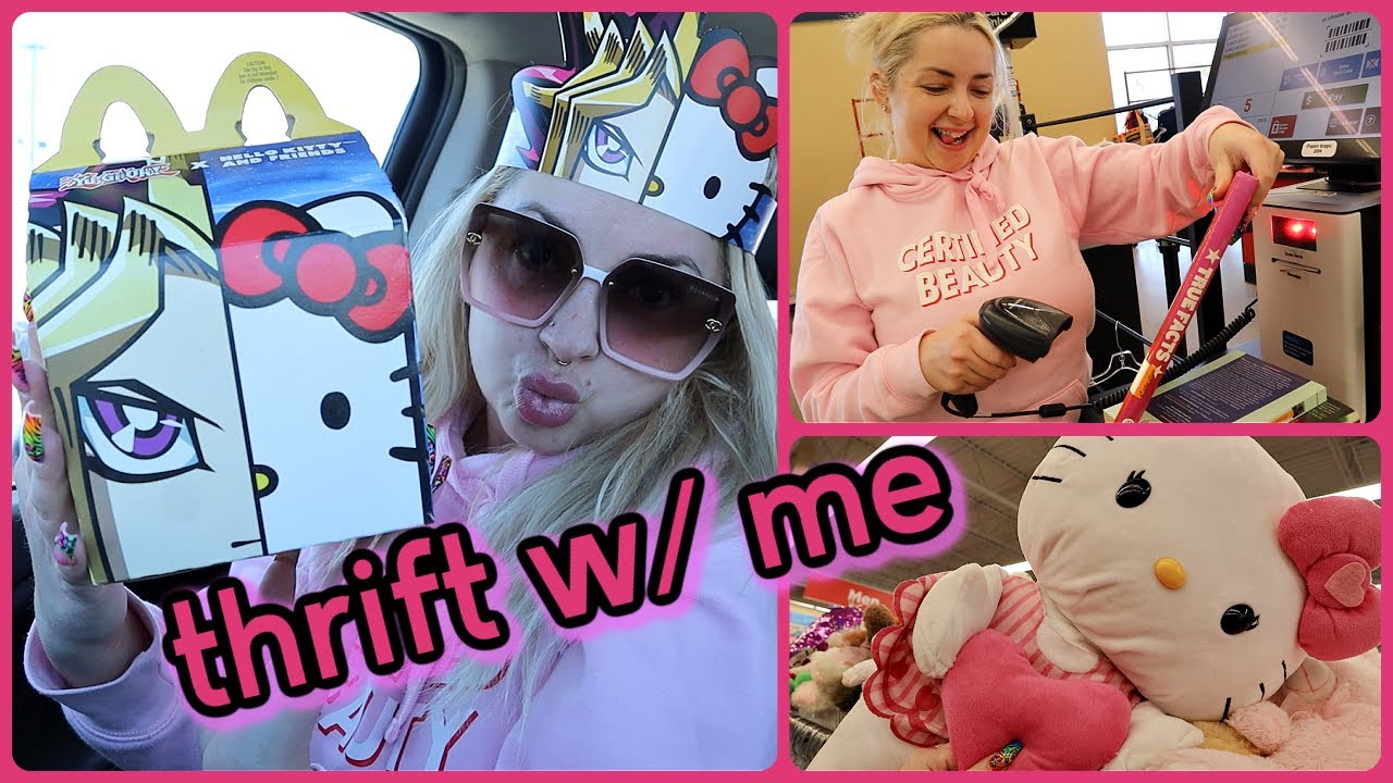 Thrifting VLOG & Hello Kitty happy meal UNBOXING 💖💖