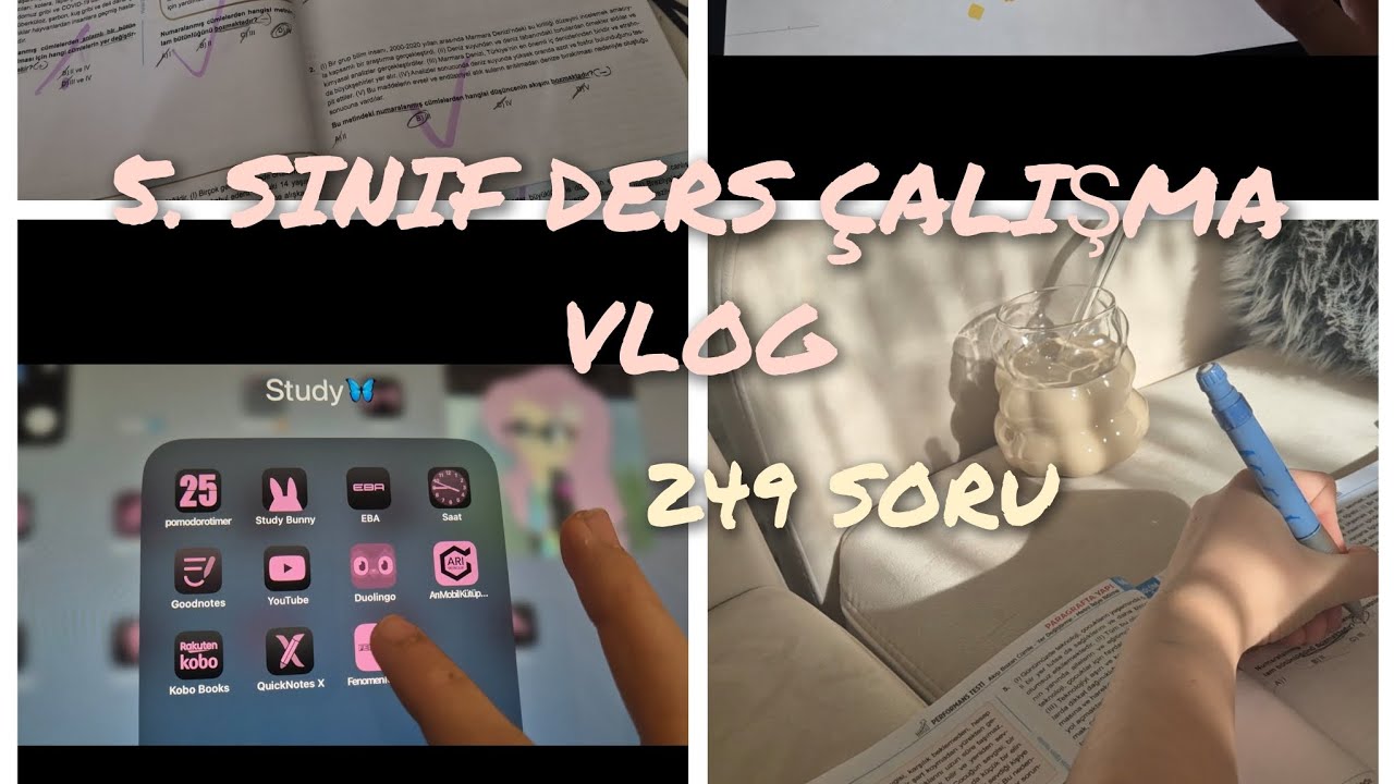 5. Sınıf Ders Çalışma Vlog(toplam 2.30 saat) #dersçalışmavlogu #keşfetbeniöneçıkar #keşfet 