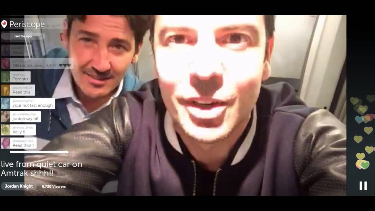 Jordan and Jon Periscope live from quiet car 060816