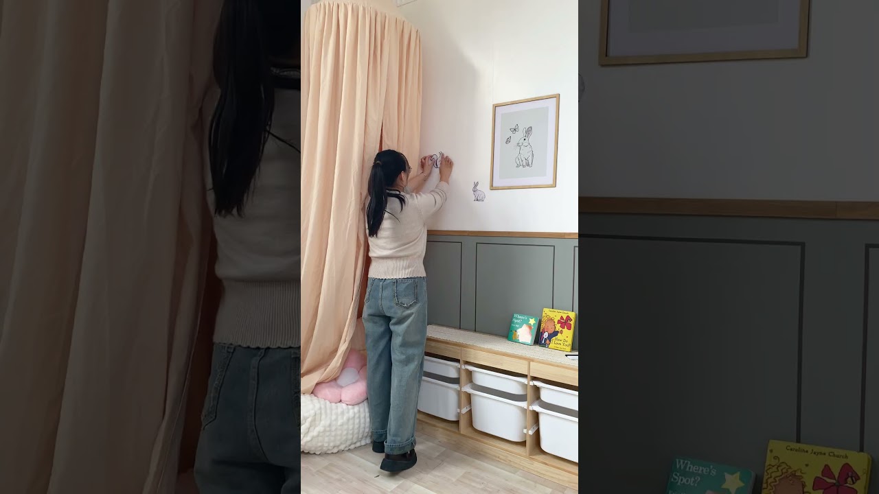 Woodland Wall Makeover: Rabbit & Squirrel Border + Die-Cut Decals (Peel & Stick Decor)