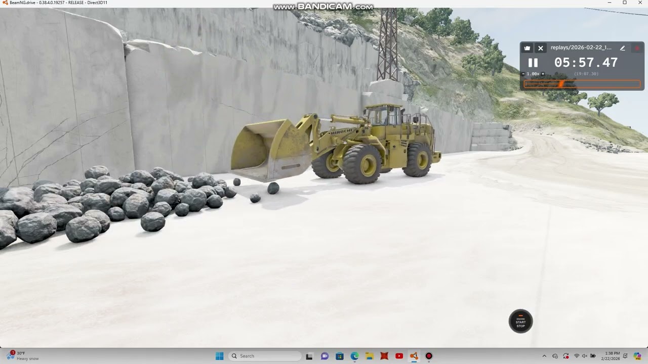 loader moving rocks