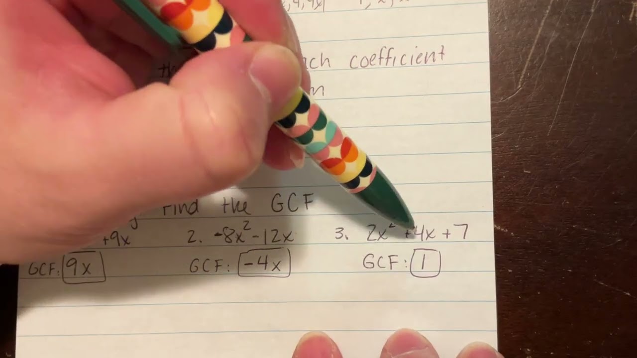 Factoring using GCF