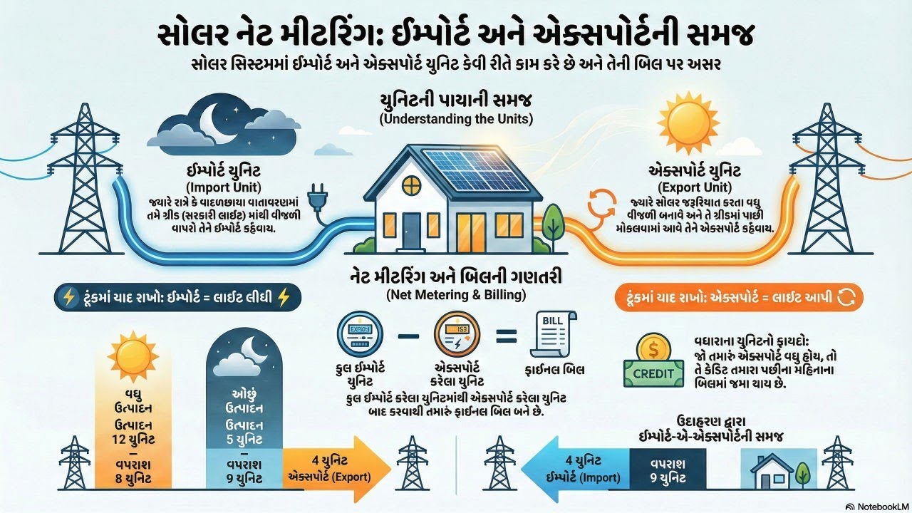 તમારા ઘરે Solar લગાવ્યું છે અથવા લગાવવાનું વિચારો છો? તો સમજો Import Export Unit અને Net Metering