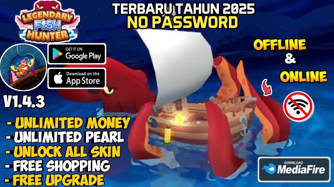Legendary Fish Hunter Mod Apk v1.4.3 Terbaru 2025 - Unlimited Pearl & Unlock All Skin