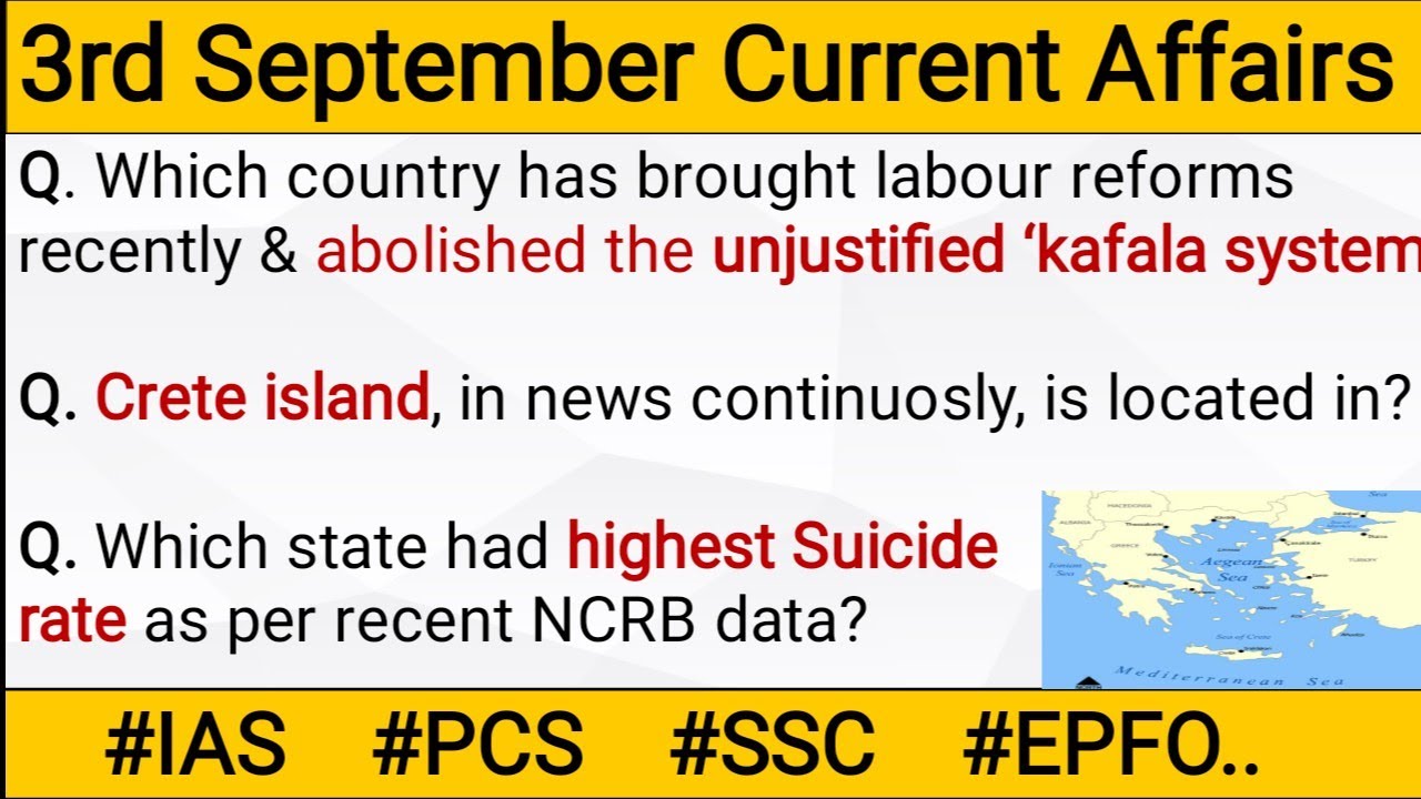 3 September 2020 Current Affairs in English | Daily Current Affairs in English | GKToday | The Hindu
