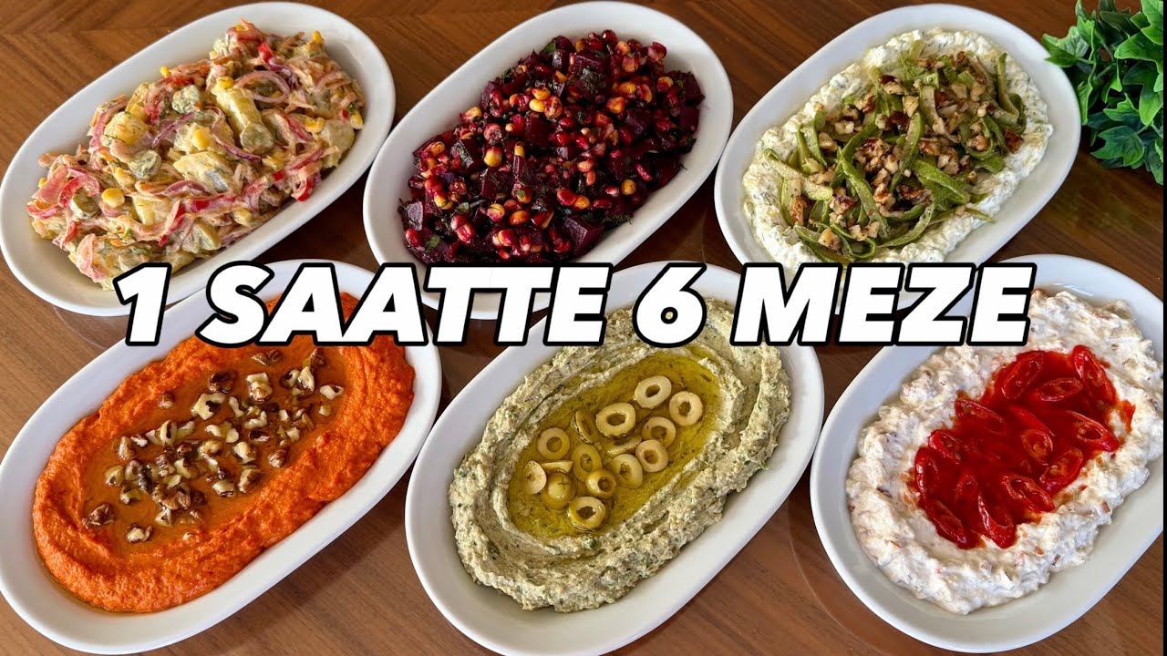 1 SAATTE HAZIR EN KOLAY 6 MEZE TARİFİ 😱Farklı Meze Tarifleri 🎄 Yılbaşı Mezeleri 😍Çiçekintarifleri